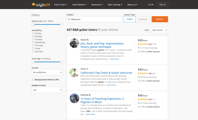 wyzant learn r&b soul guitar lessons online