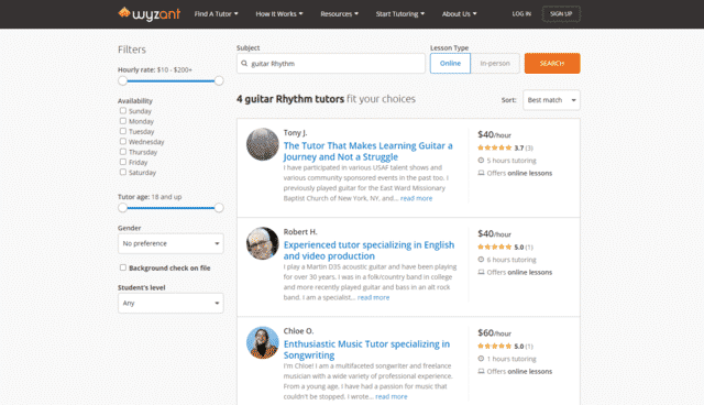 wyzant learn rhythm guitar lessons online