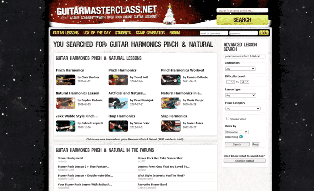 guitarmasterlcass learn guitar harmonics pinch natural lessons online