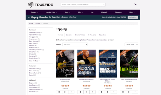 truefire learn guitar tapping lessons online