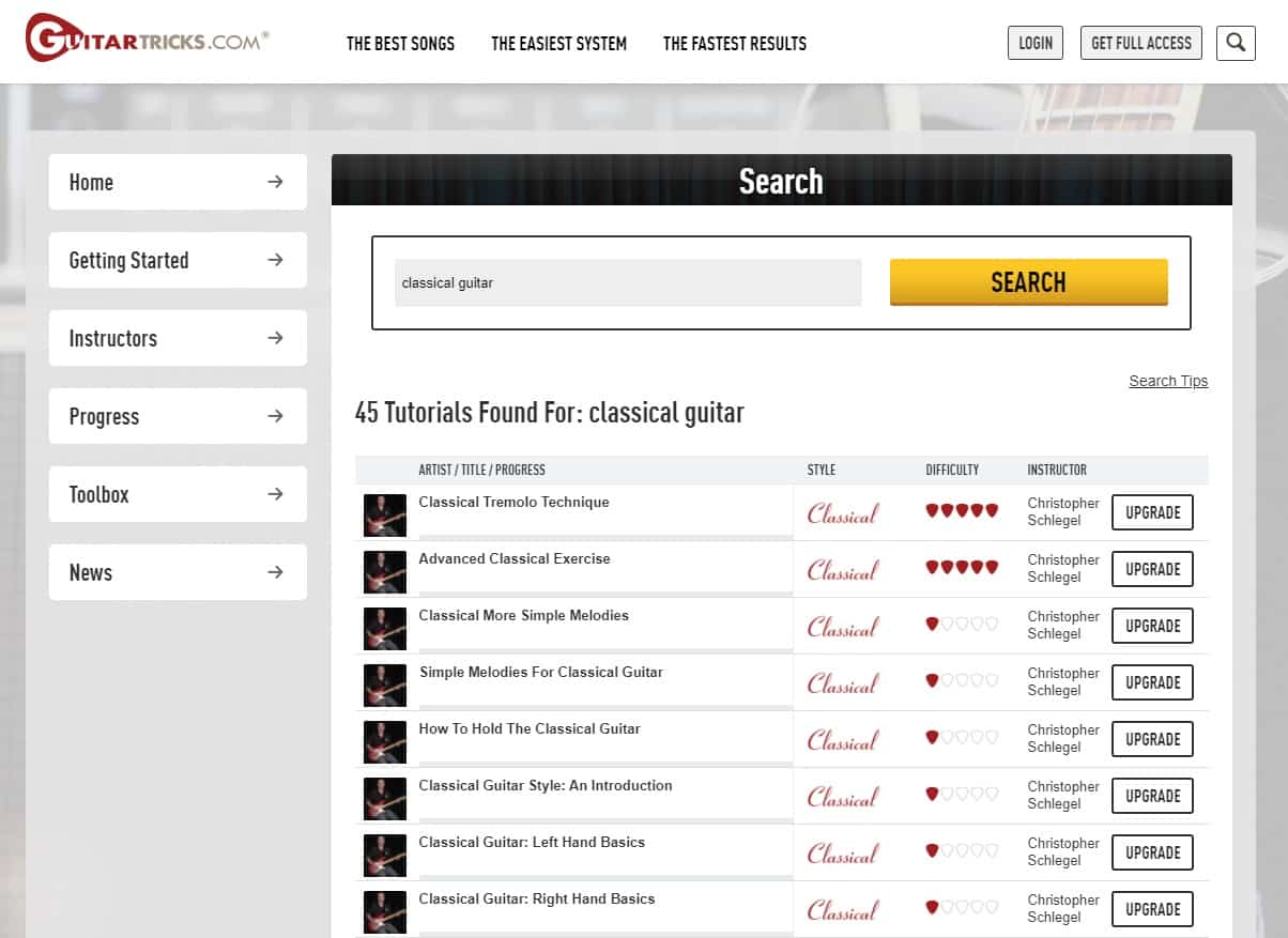 GuitarTricks.com Learn Classical Guitar Online