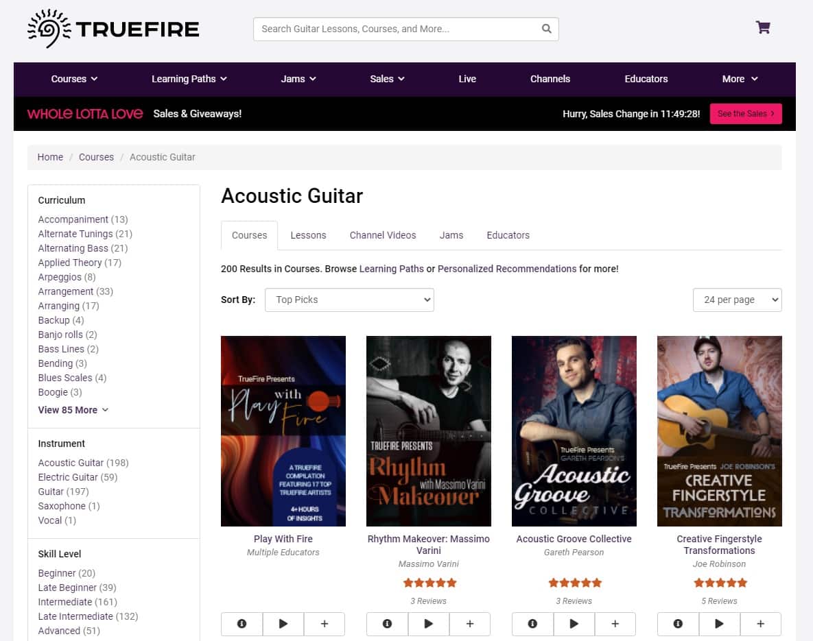 True Fire Learn Acoustic Guitar Online