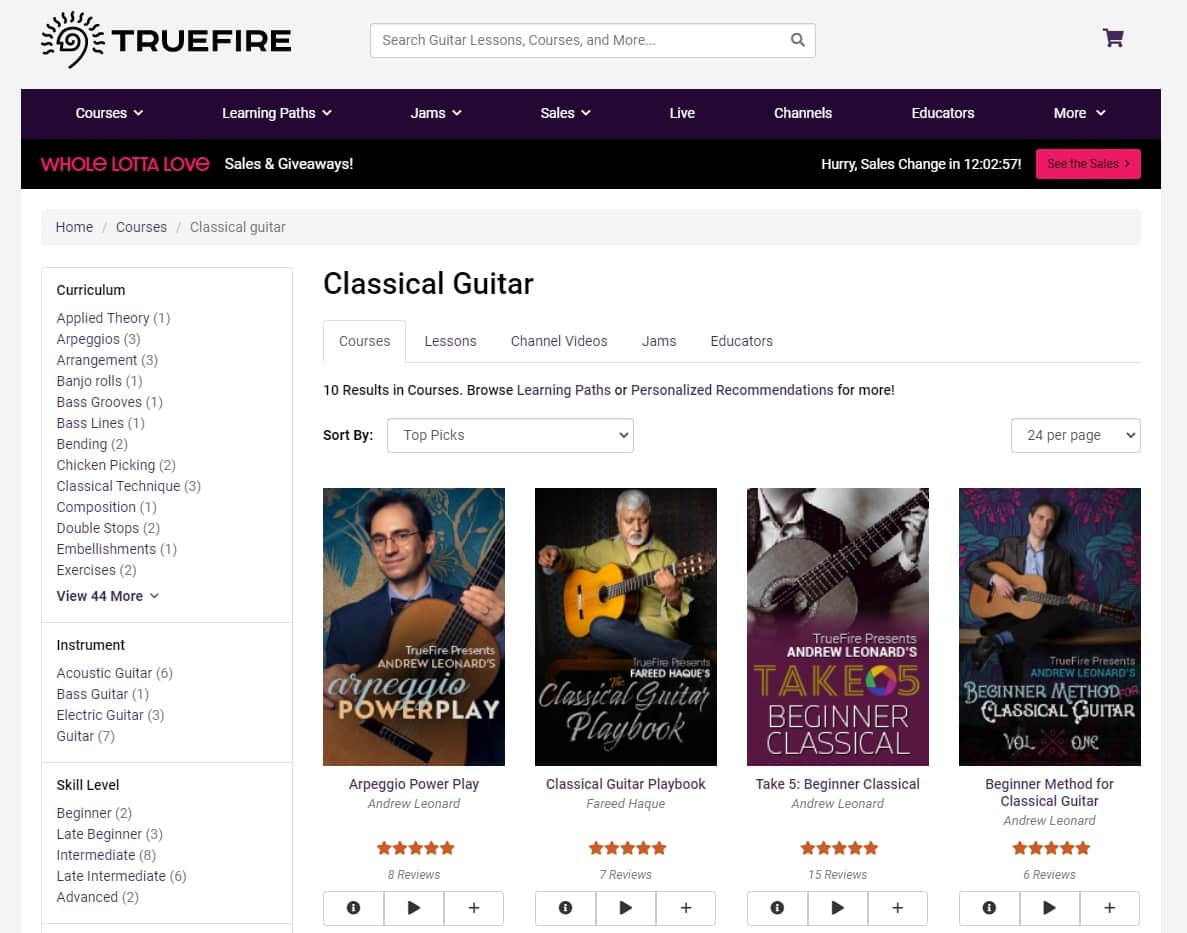 True Fire Learn Classical Guitar Online