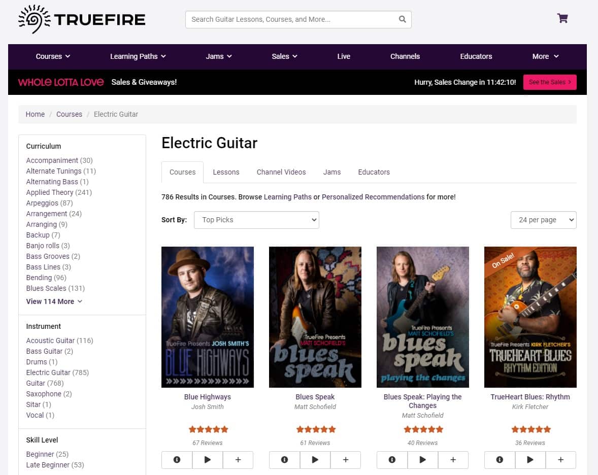 True Fire Learn Electric Guitar Online