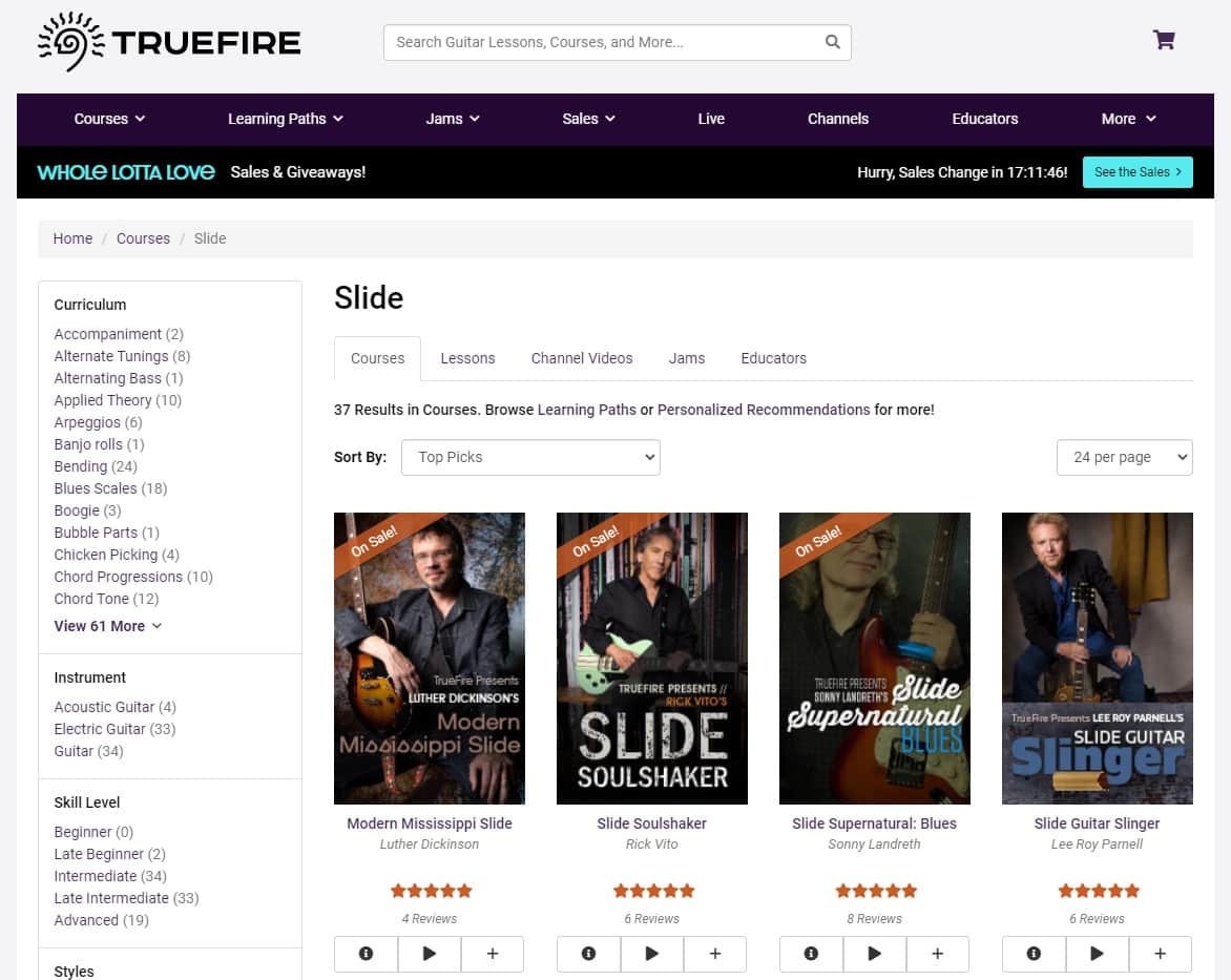 TrueFire Learn Slide Guitar Lessons Online