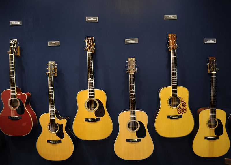 variety of martin guitars