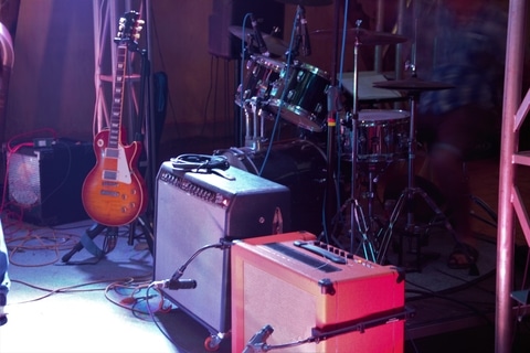 Guitar Amps On Stage