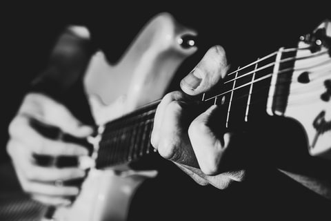 Man playing electric guitar