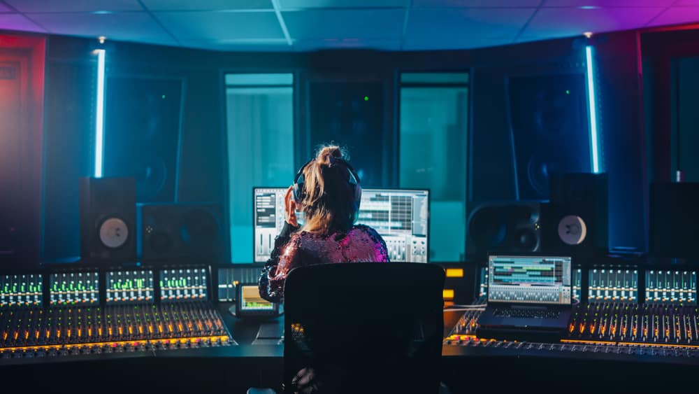 Woman in music studio