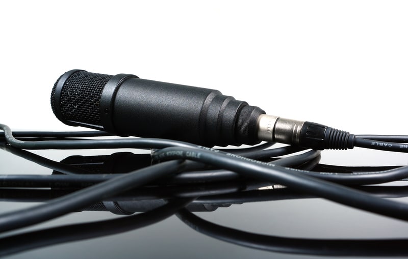 Black microphone cable