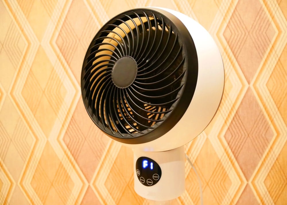 Outdoor fan in the home interior