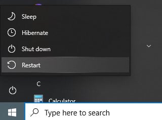 Restart computer