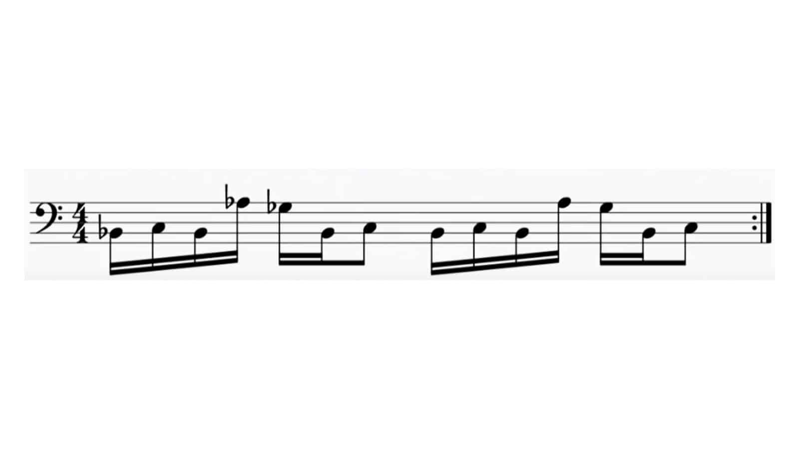 Opening bass line of Army of Me using the Locrian mode