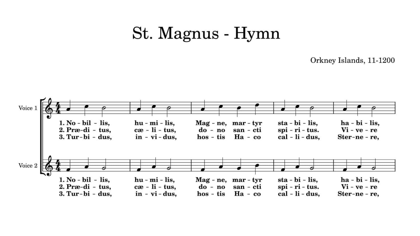 Opening of Hymn To St. Magnus