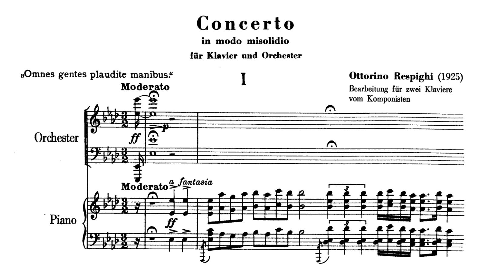 Respighi, Concerto in Modo Misolidio, opening