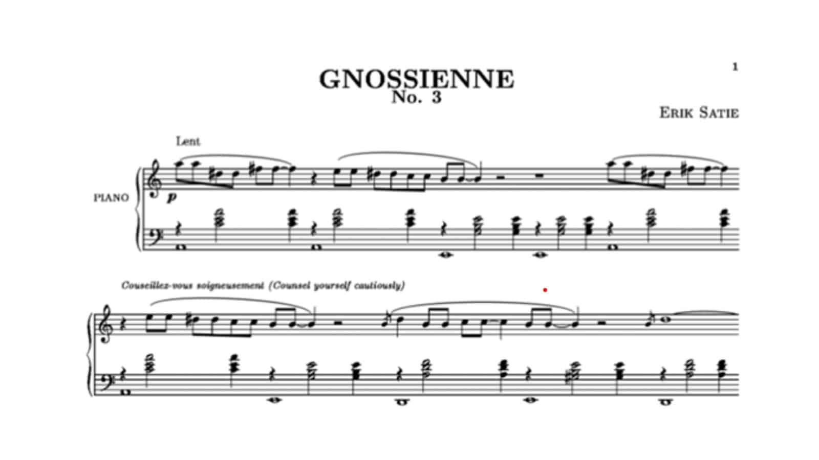 Erik Satie's Gnossienne (No.3)