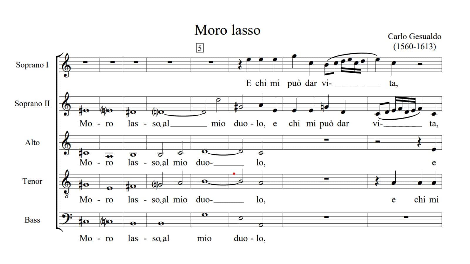 Opening of Moro, lasso, al mio duolo