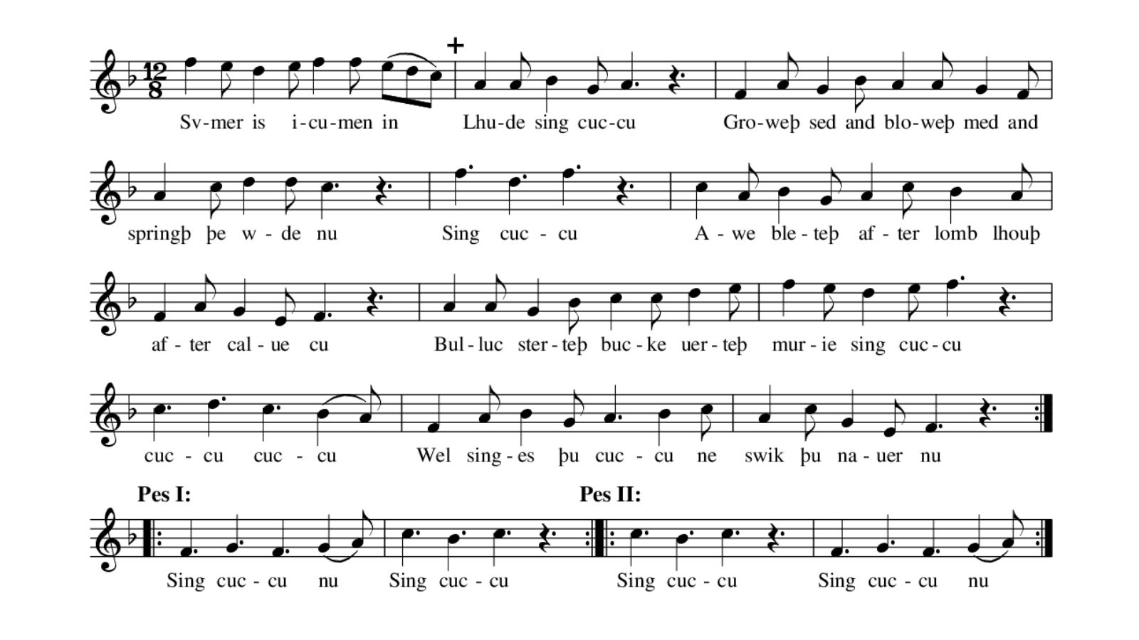 Summer is Icumen in in modern notation