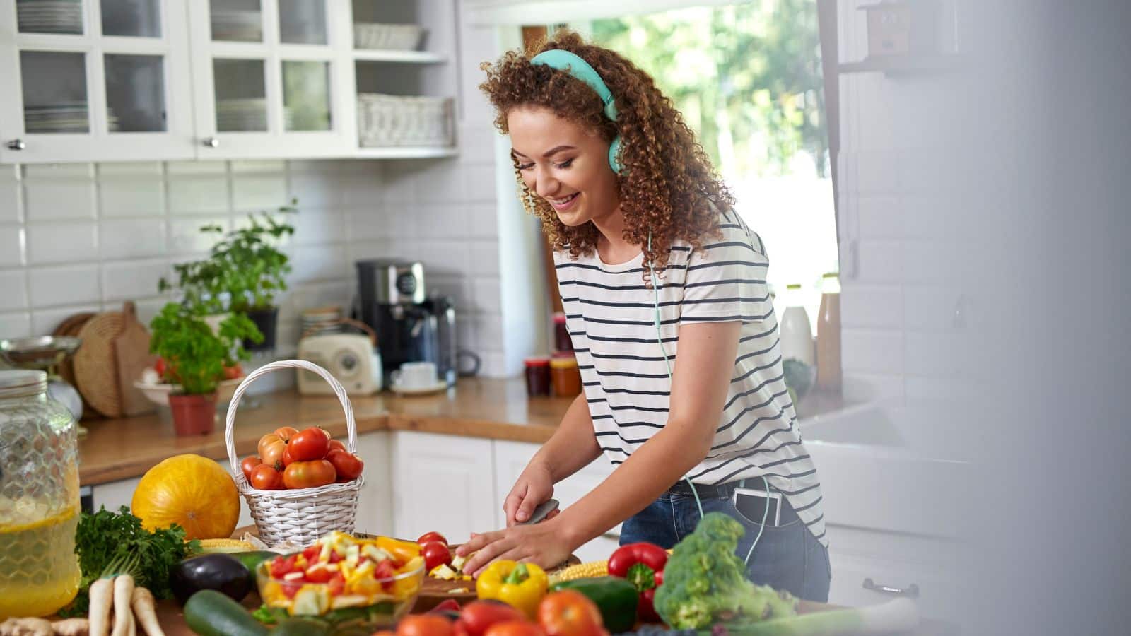 Cooking while listening to music