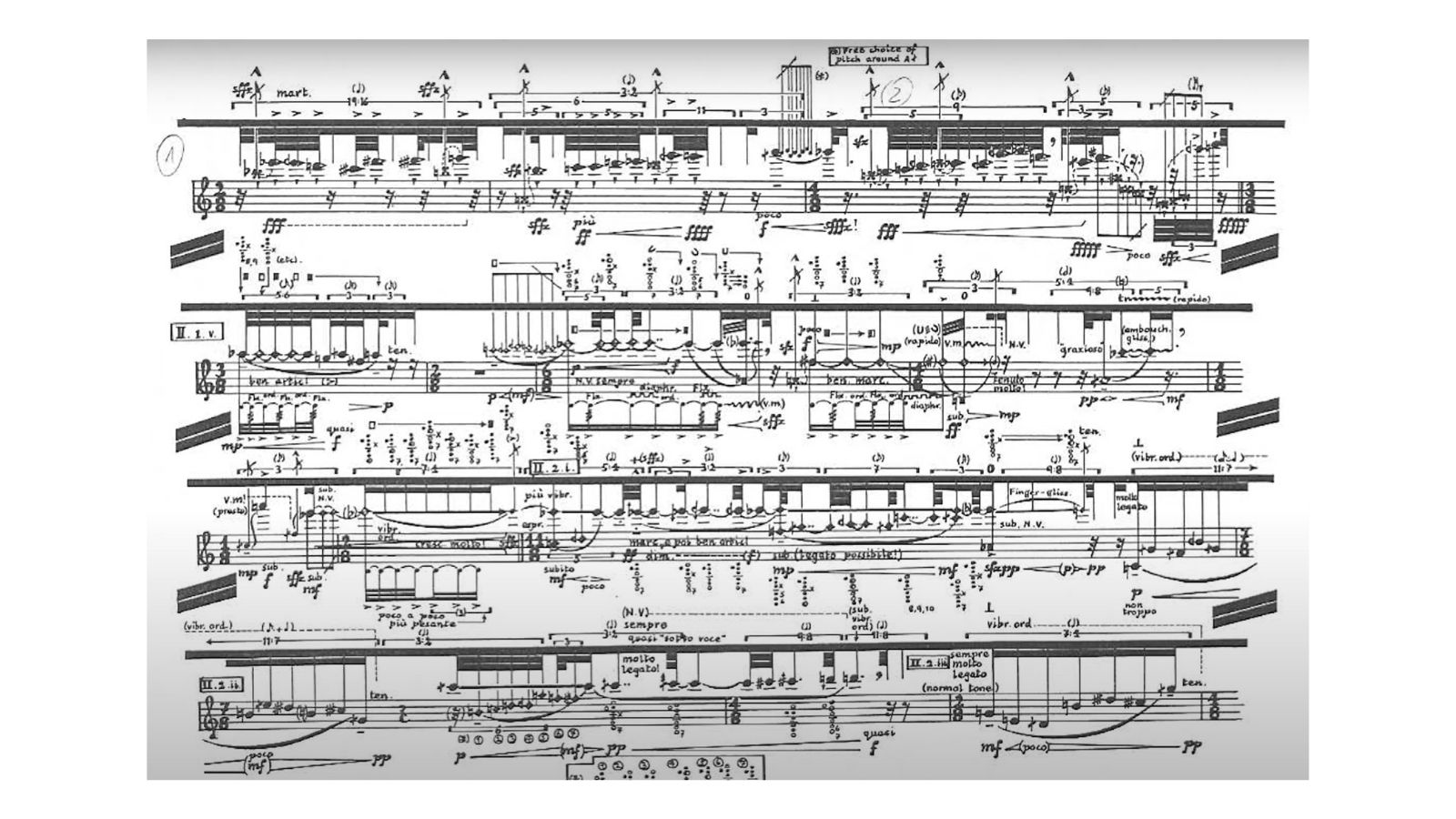 page of a score by Brian Ferneyhough