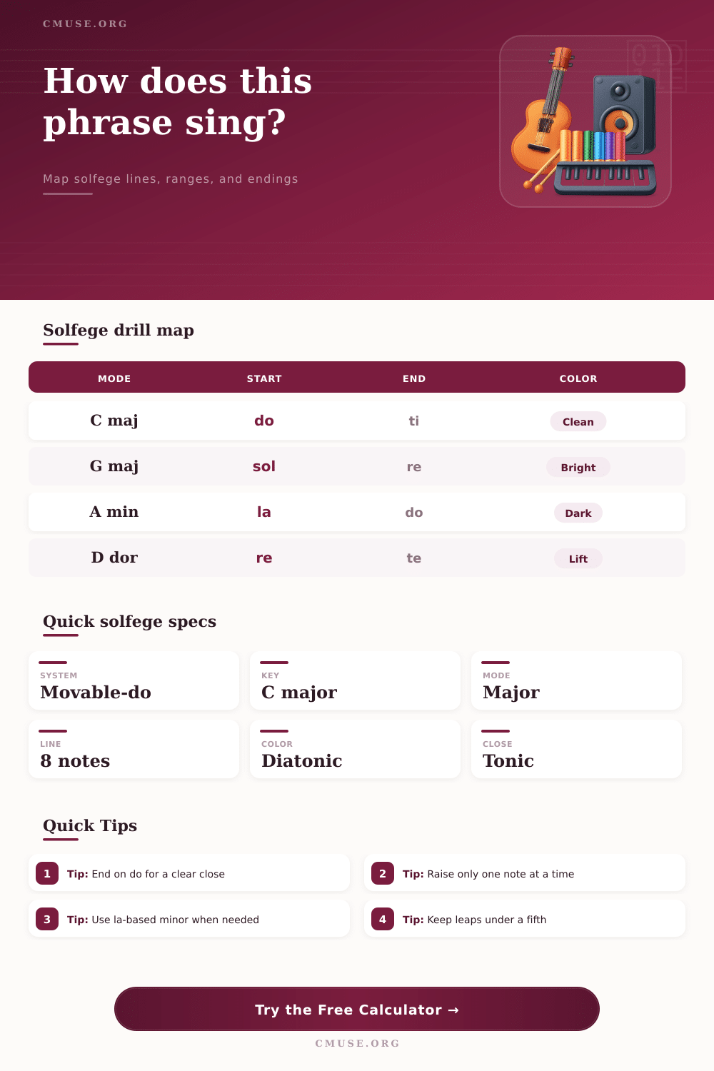 Solfege Calculator for Singing Drills
