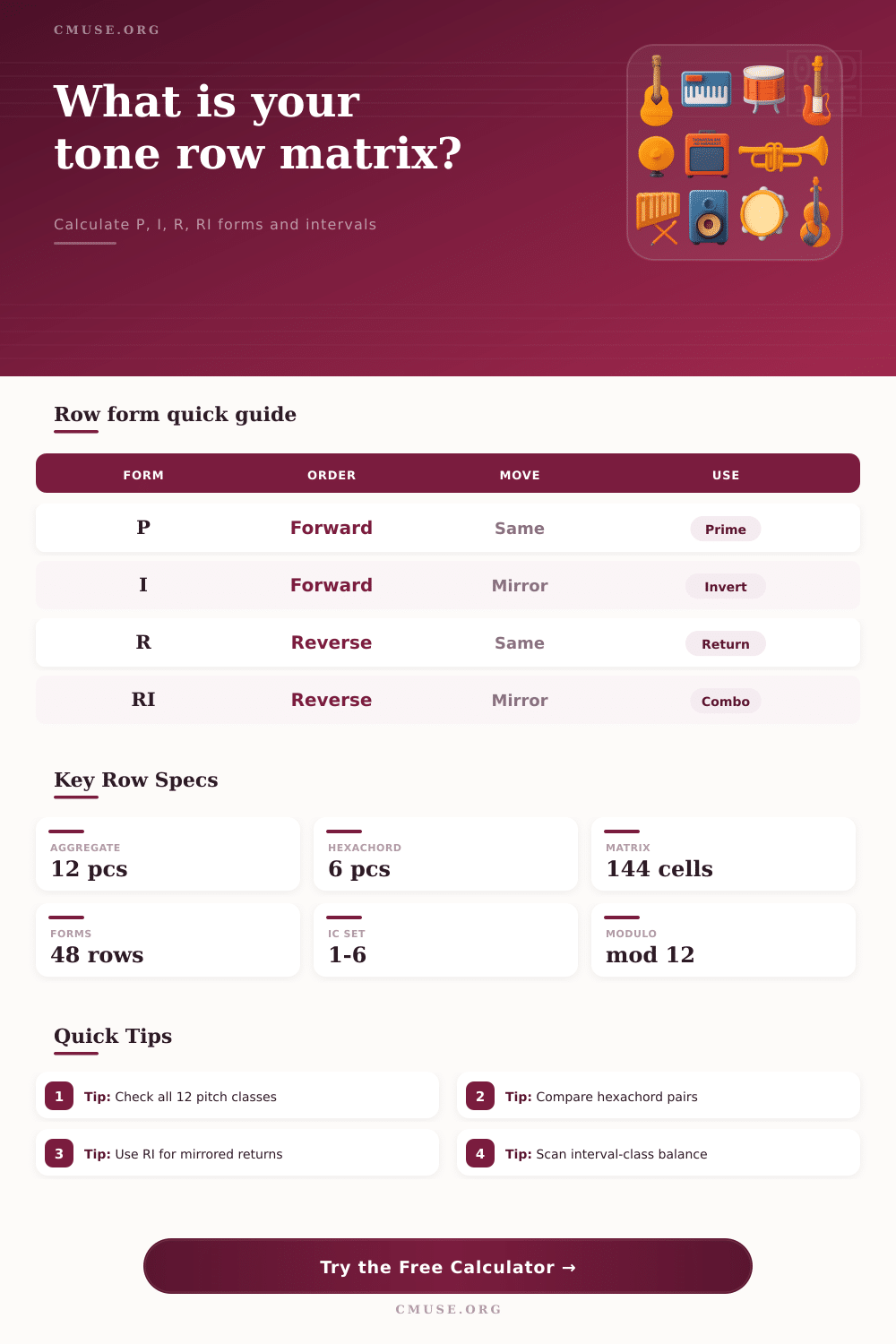 Twelve Tone Row Calculator